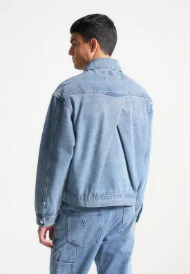 Contrast Stitch Carpenter Jacket - Mid Blue