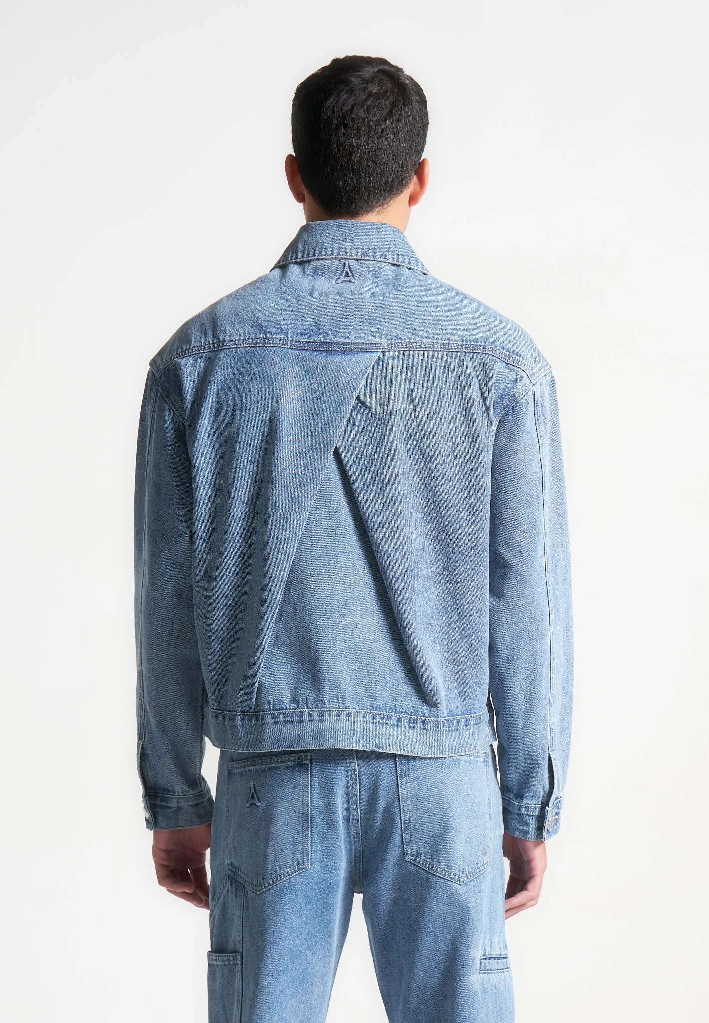 Contrast Stitch Carpenter Jacket - Mid Blue