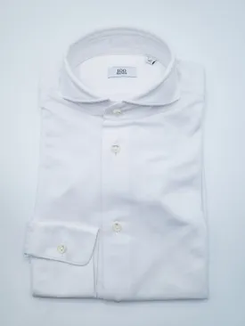 Cotton Piqué Dress Shirt - White