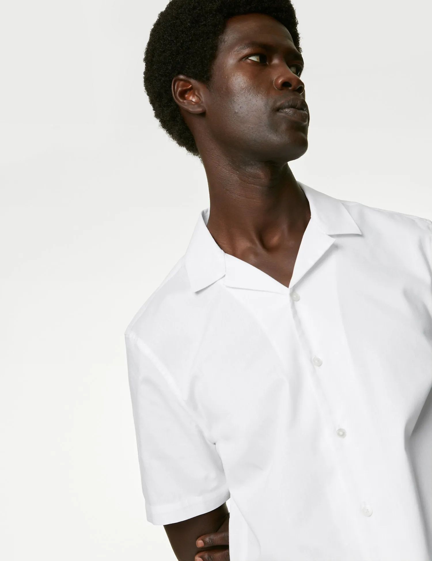 Cotton Rich Cuban Collar Shirt