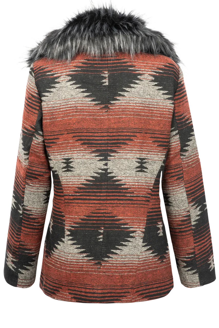 Cripple Creek Geometric Fur Jacket