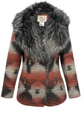 Cripple Creek Geometric Fur Jacket