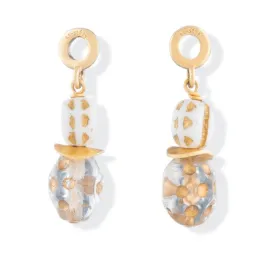 Czech Glass Midi Tulip Charm - White