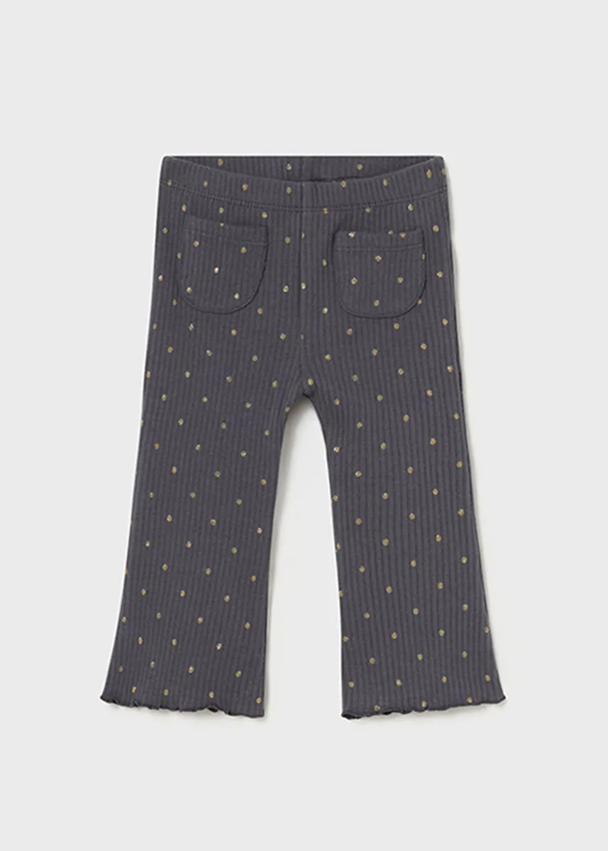 Dot Flare Leggings - Charcoal