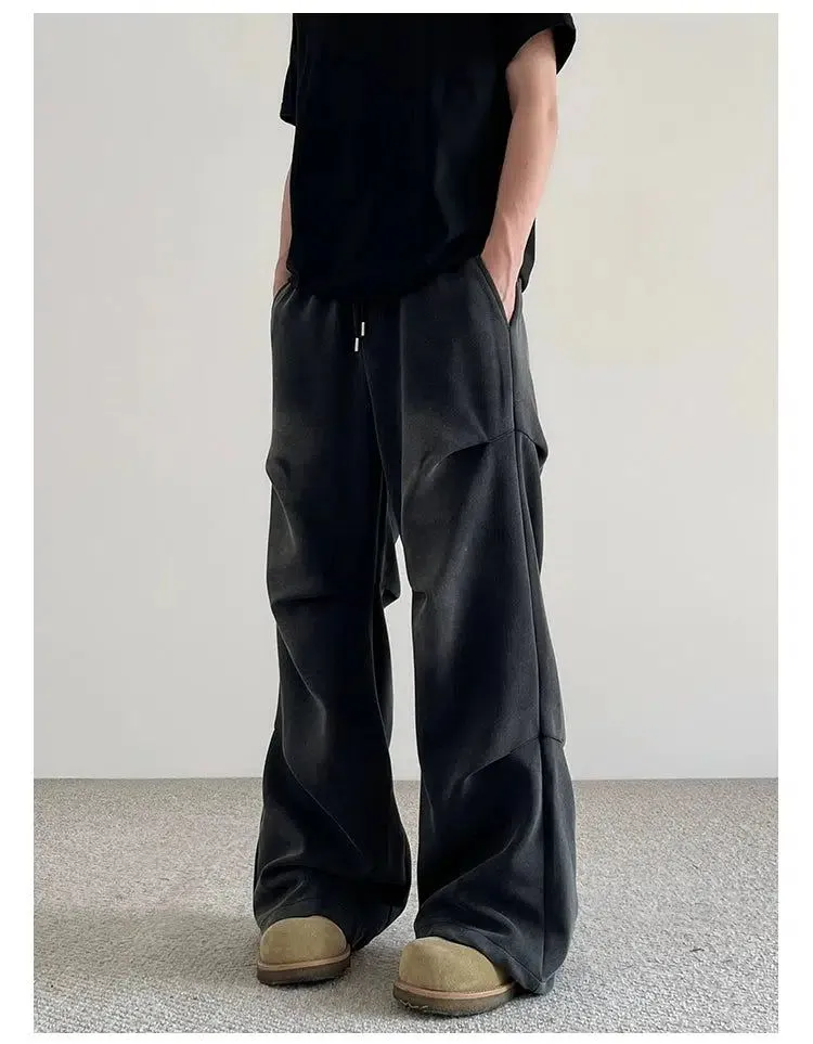 Drawcord Multi-Pleats Pants