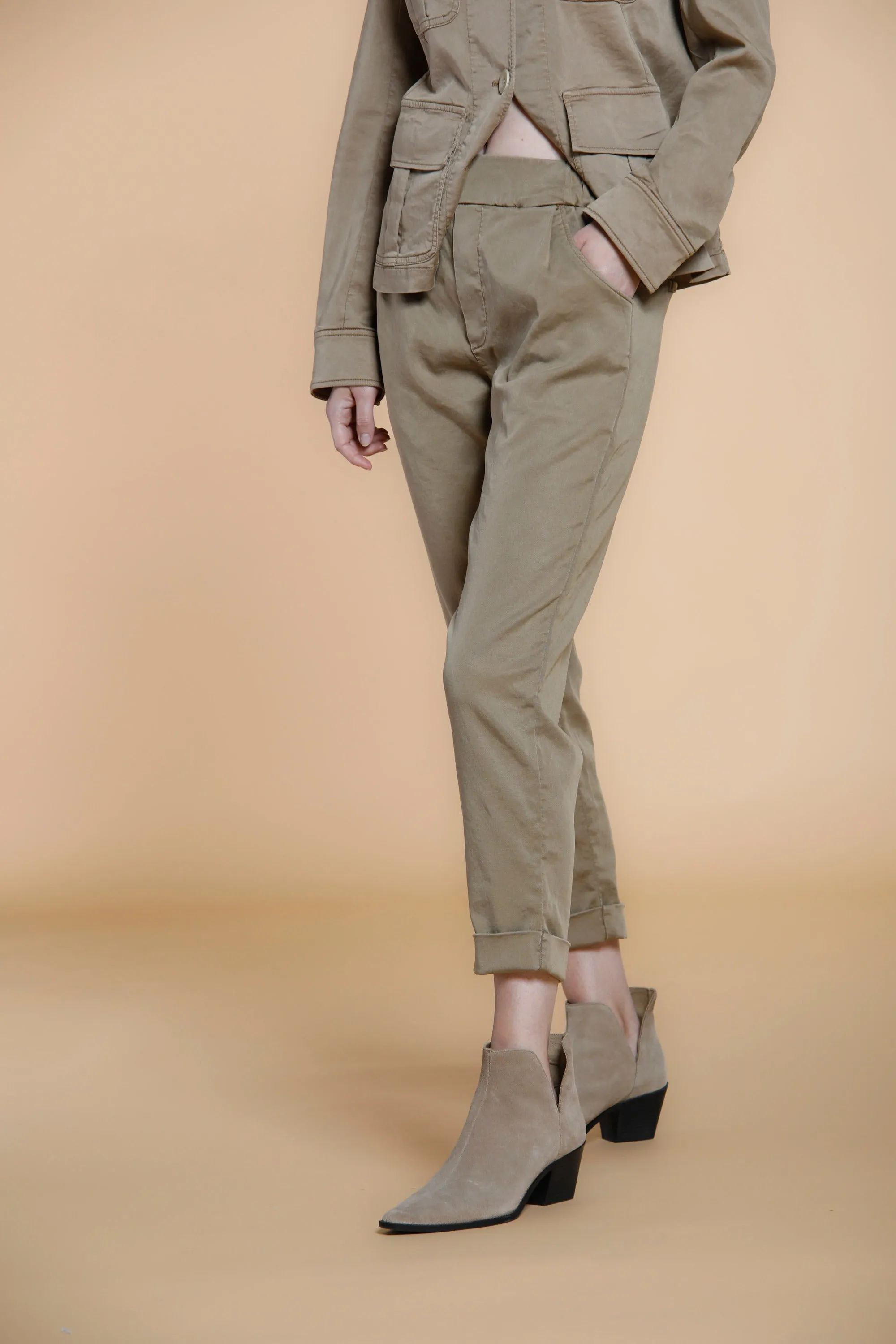 Easy Jogger pantalone chino donna in felpa relaxed