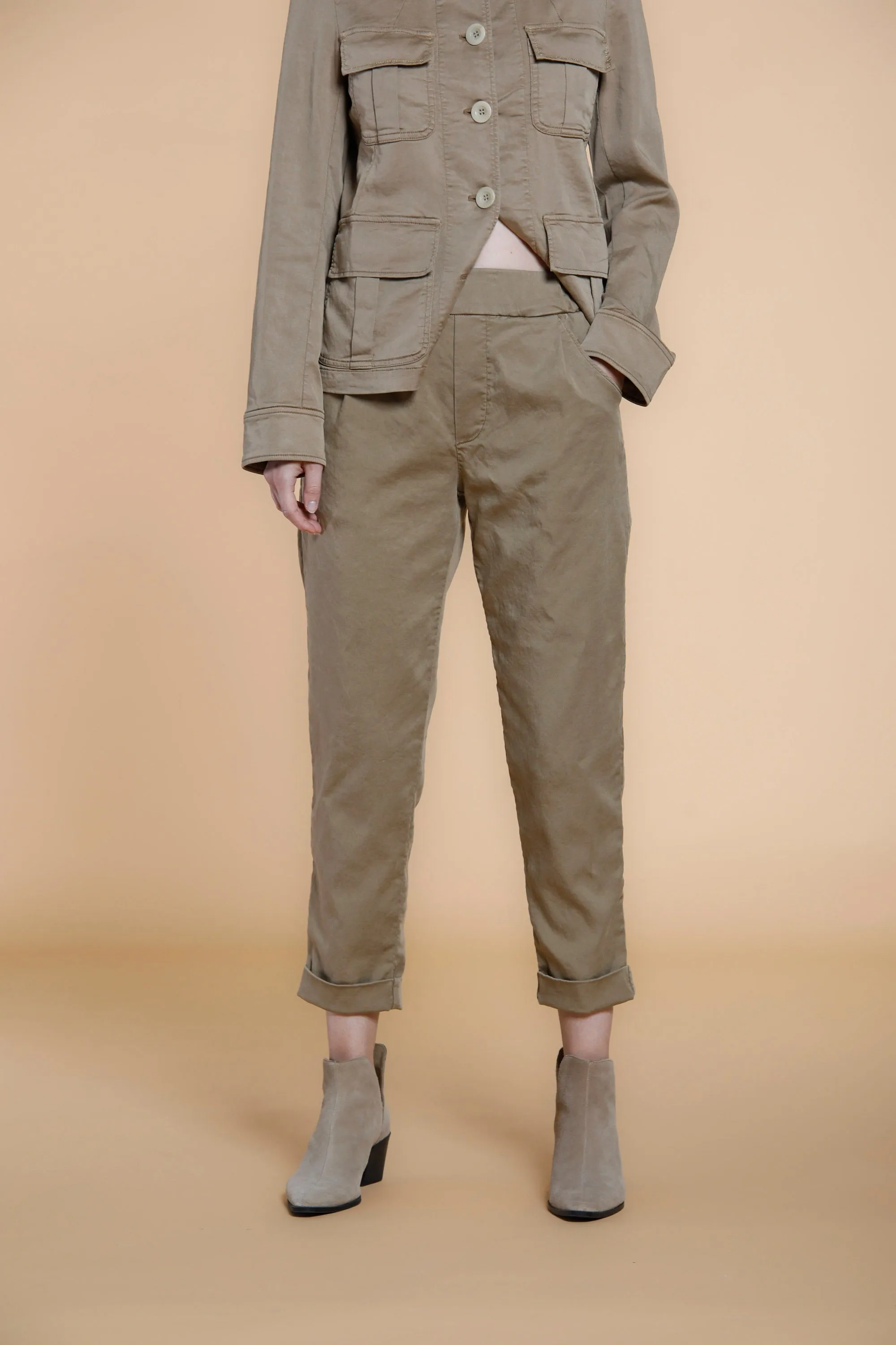 Easy Jogger pantalone chino donna in felpa relaxed