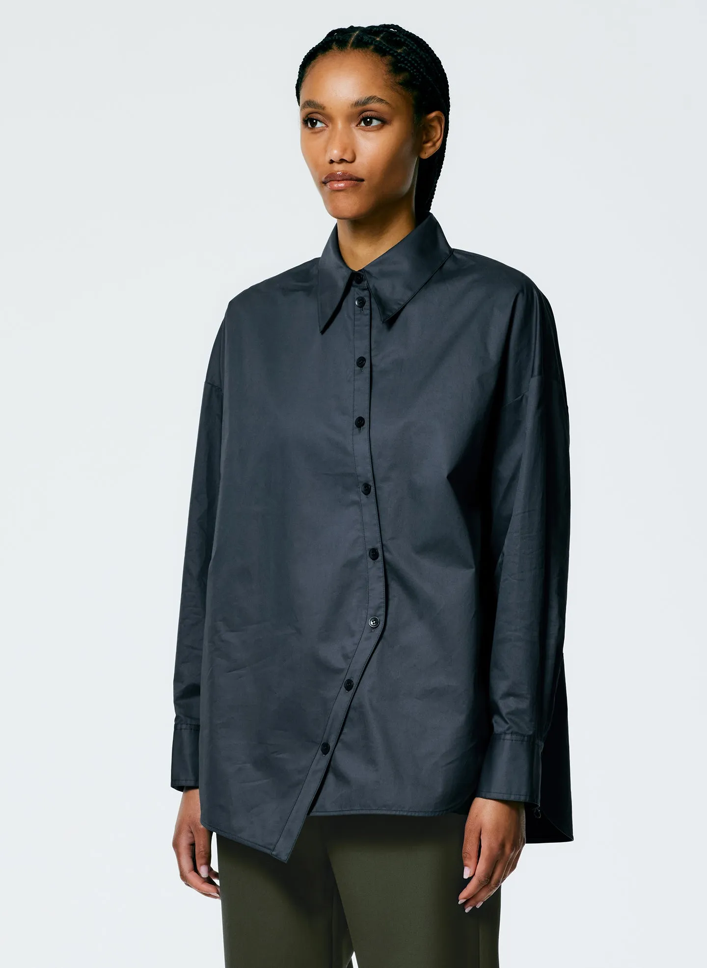 Eco Poplin Asymmetrical Shirt