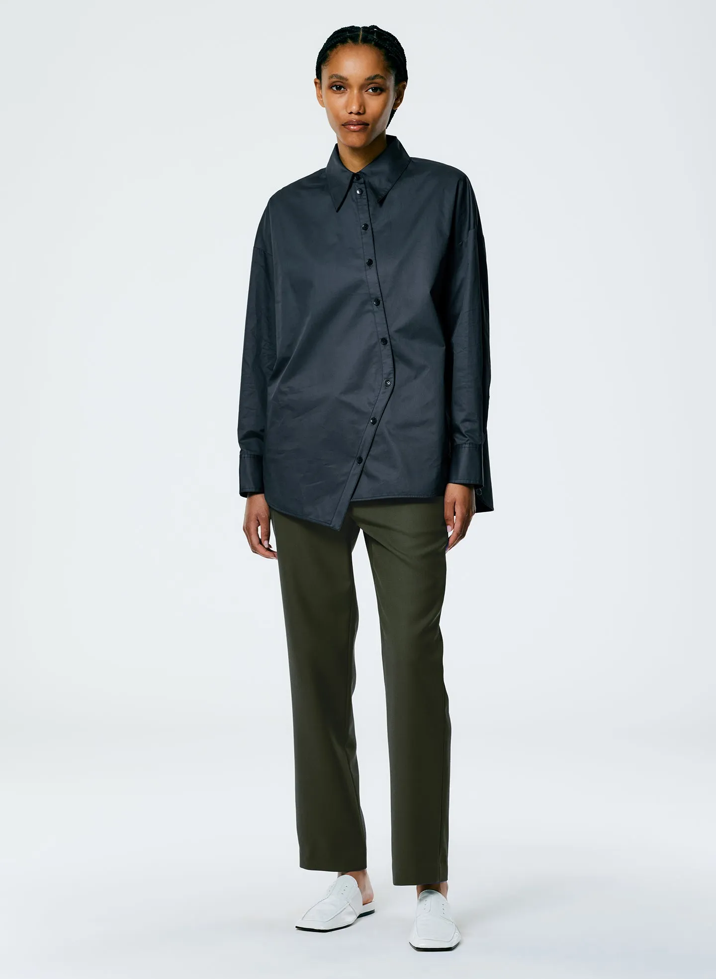 Eco Poplin Asymmetrical Shirt