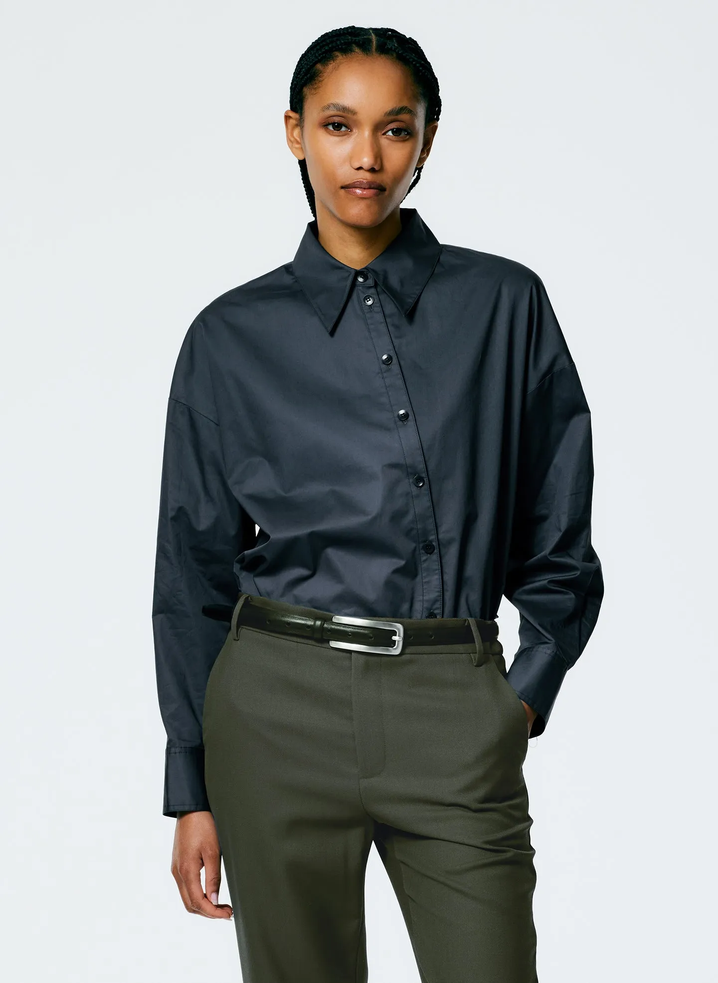 Eco Poplin Asymmetrical Shirt