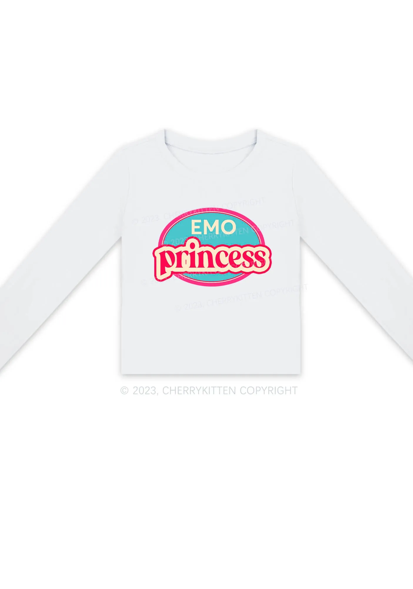 Emo Princess Long Sleeve Crop Top Cherrykitten