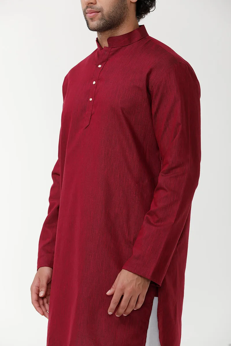 Exotic - Red Long Kurta For Mens | Uathaym