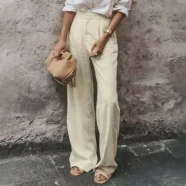 Fashion Pocket High Waist Pants