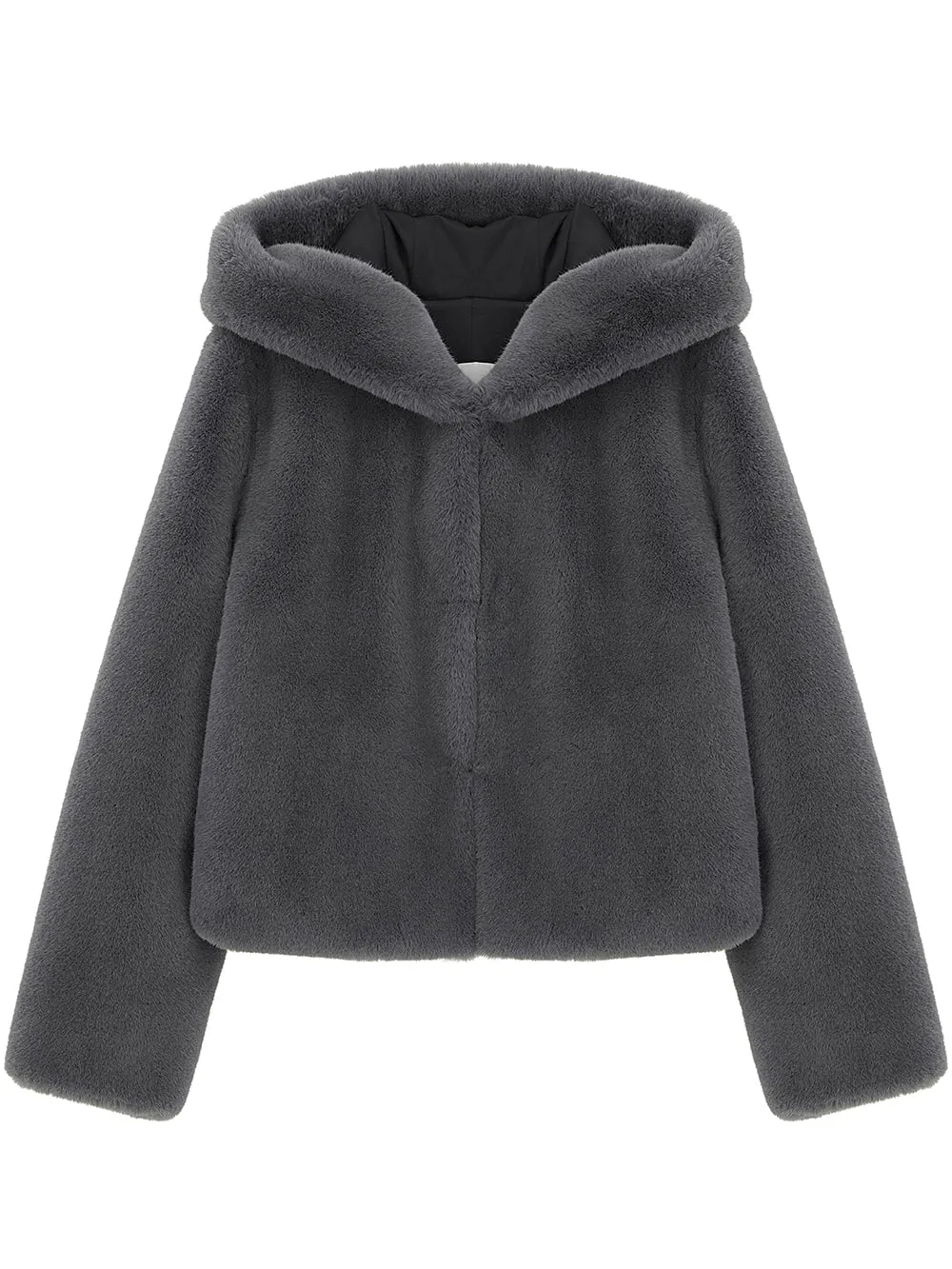 FAUX FUR BIEN HOODED SHORT JACKET