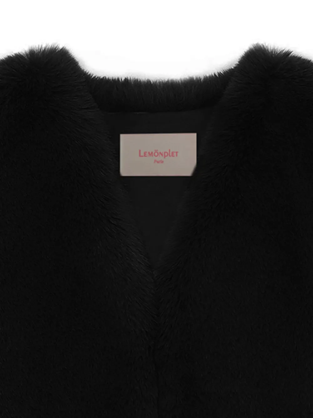 FAUX FUR TIED KITTEN RIBBON VEST