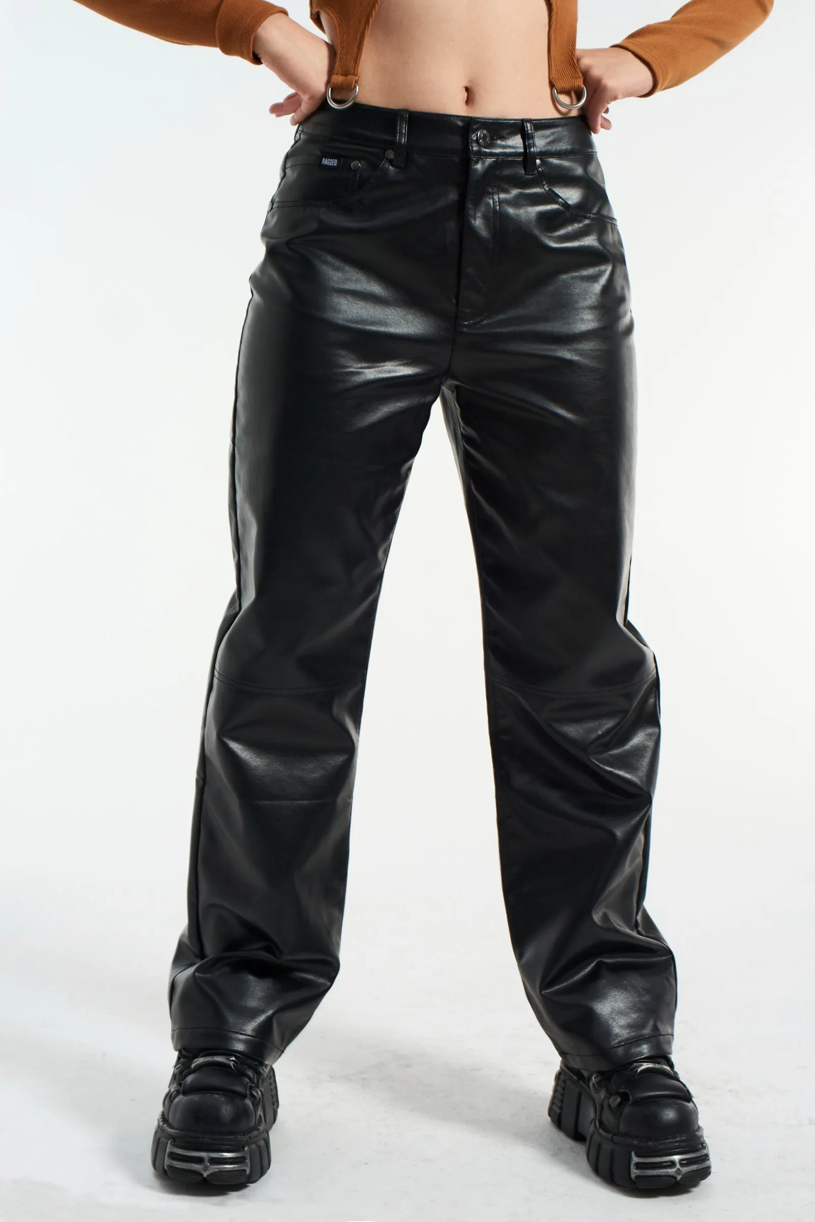 Faux Leather Rider Pants