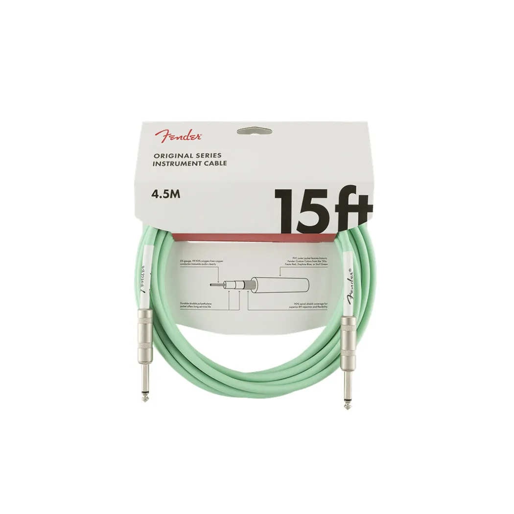 Fender Original Series 4.5M (15') Instrument Cable Surf Green