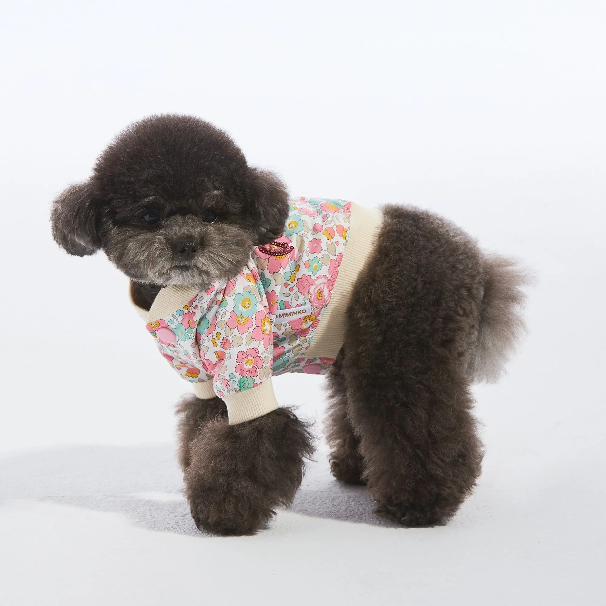 Flower Power Varsity Jacket- Pink