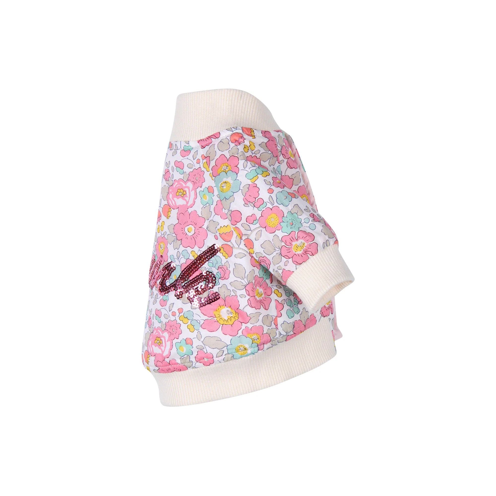 Flower Power Varsity Jacket- Pink
