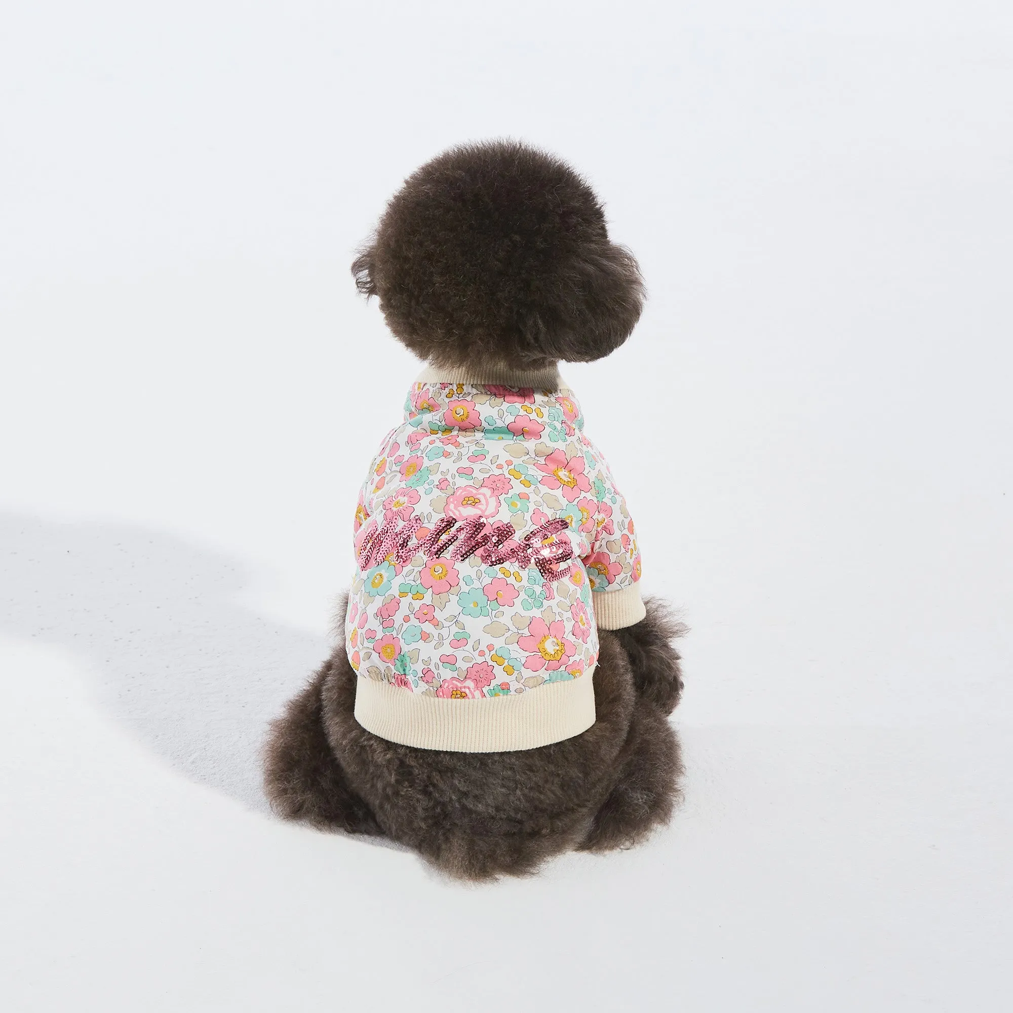 Flower Power Varsity Jacket- Pink