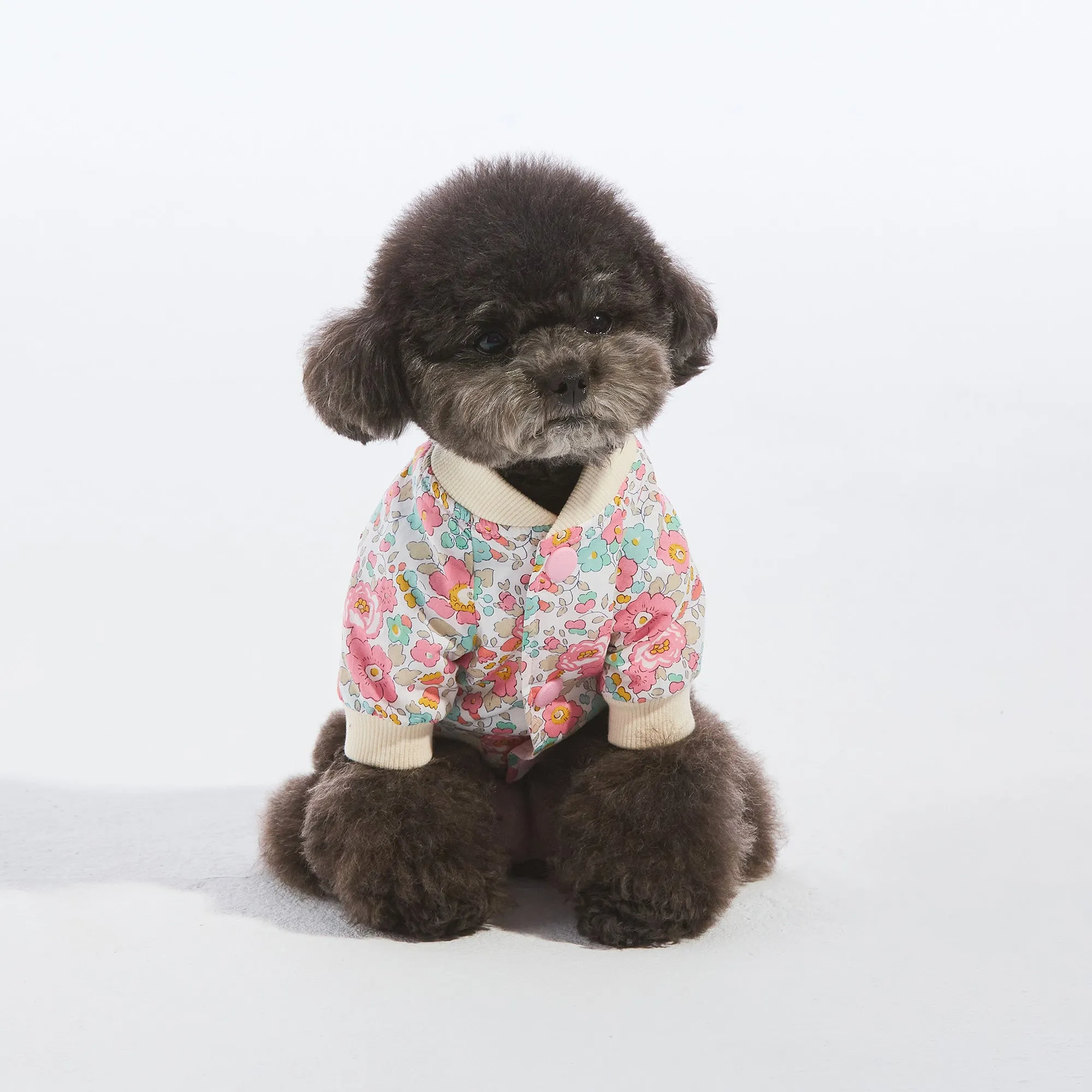 Flower Power Varsity Jacket- Pink