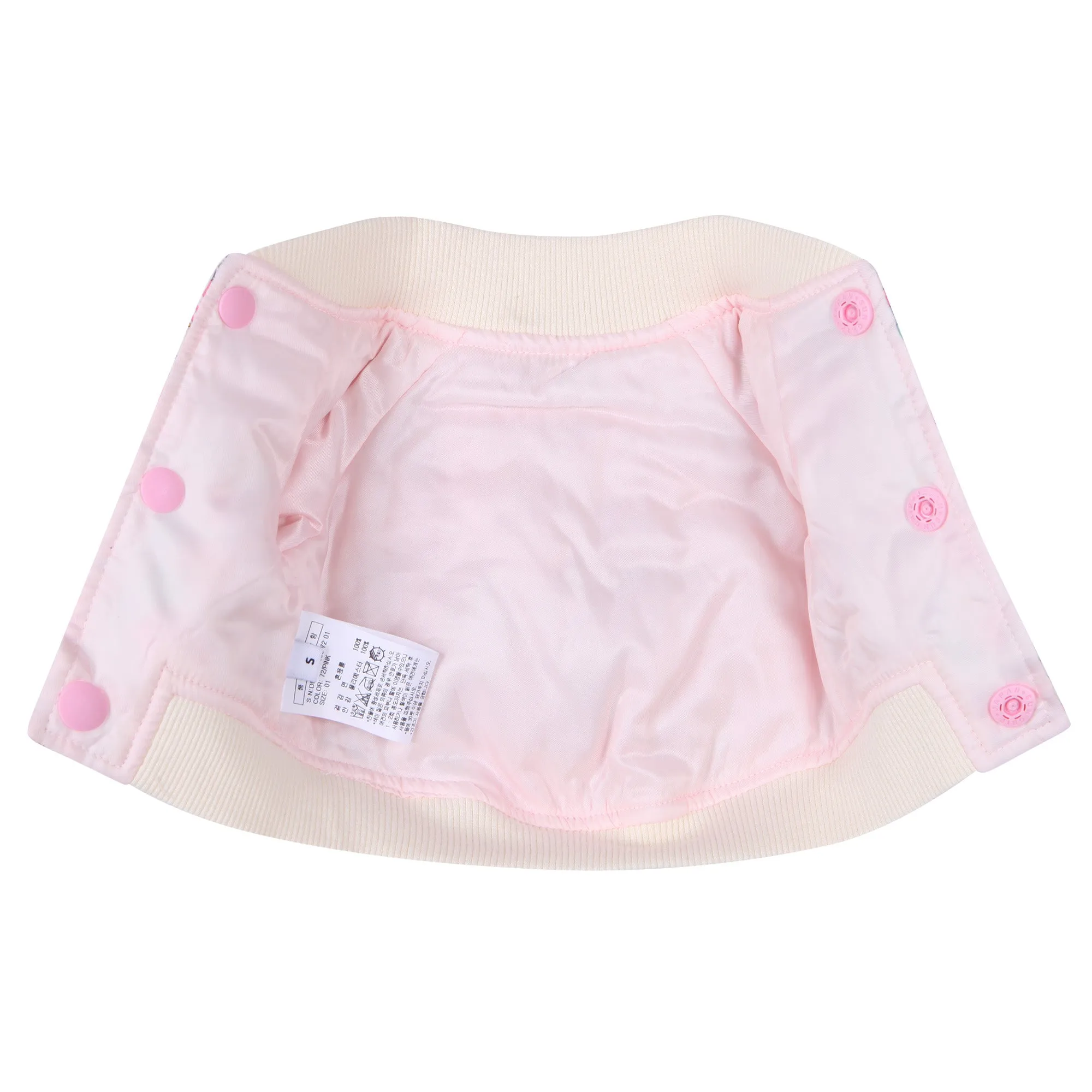 Flower Power Varsity Jacket- Pink