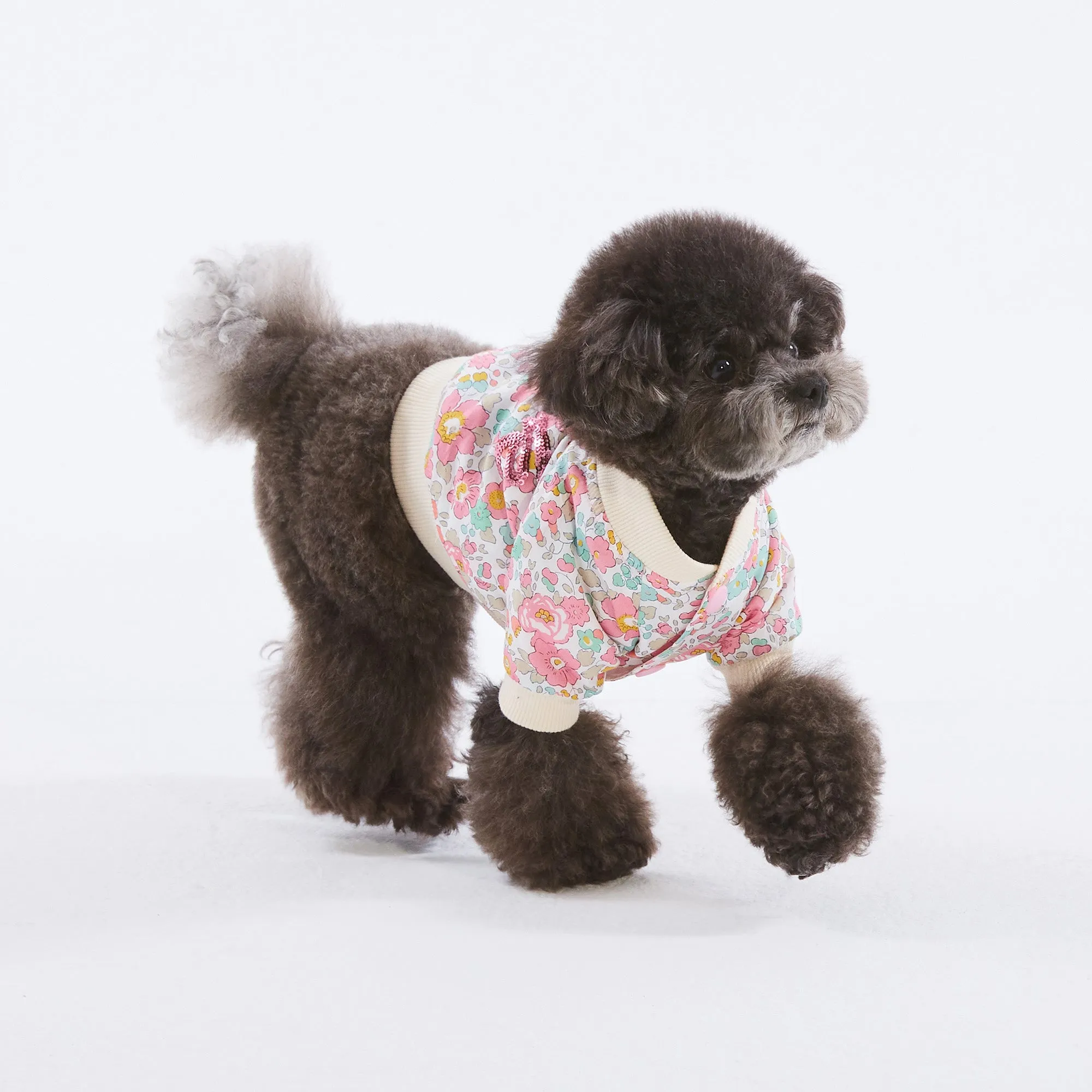 Flower Power Varsity Jacket- Pink