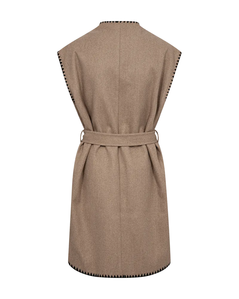 Freequent - Jas Yanna Waistcoat Taupe Gray Melange
