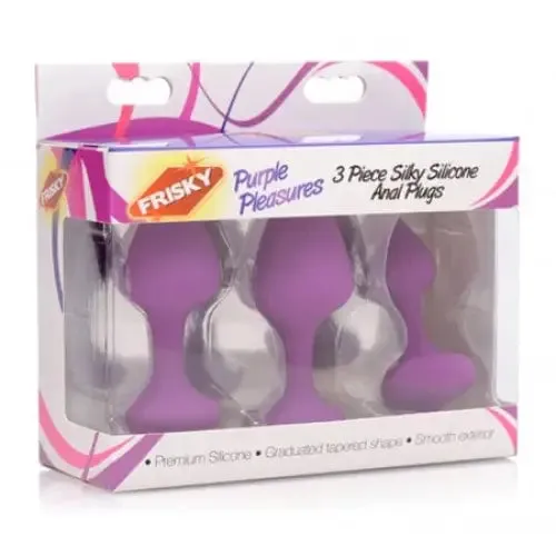 Frisky 'Purple Pleasures' 3 Piece Silky Silicone Anal Plugs