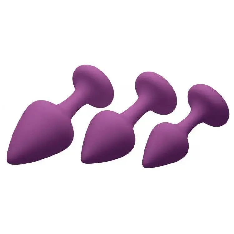 Frisky 'Purple Pleasures' 3 Piece Silky Silicone Anal Plugs