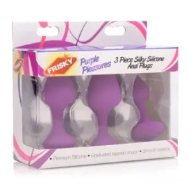 Frisky 'Purple Pleasures' 3 Piece Silky Silicone Anal Plugs