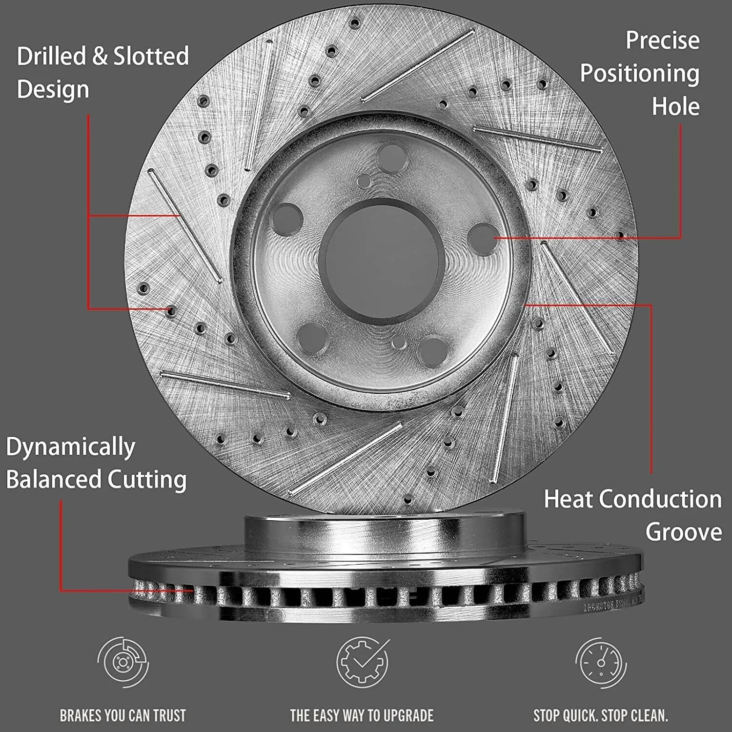 Front Brake Kit Rotors & Ceramic Brake Pads Replacement for Honda Acura