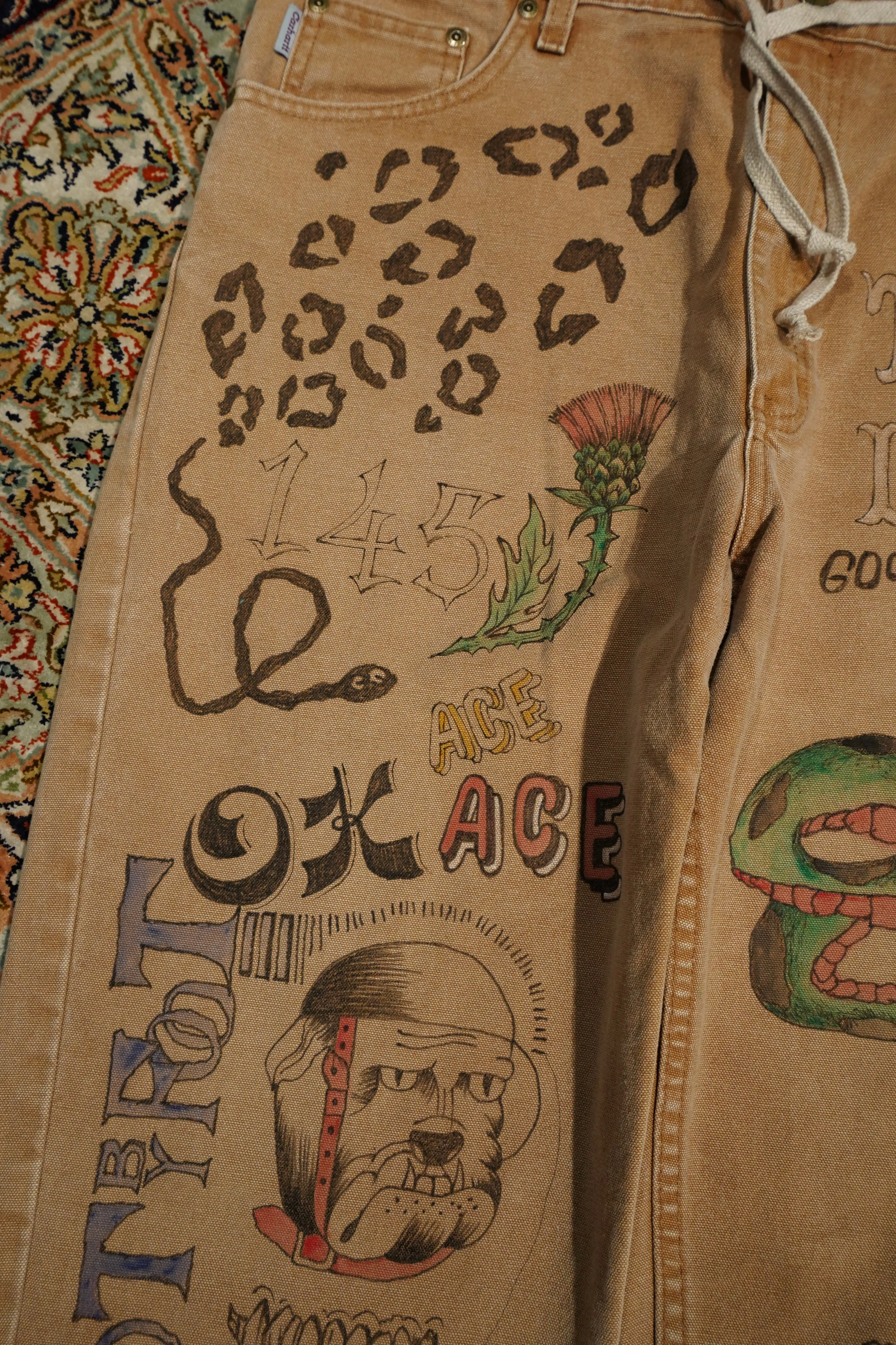 HANDPAINT WORKER PANTS (#A BROWN)