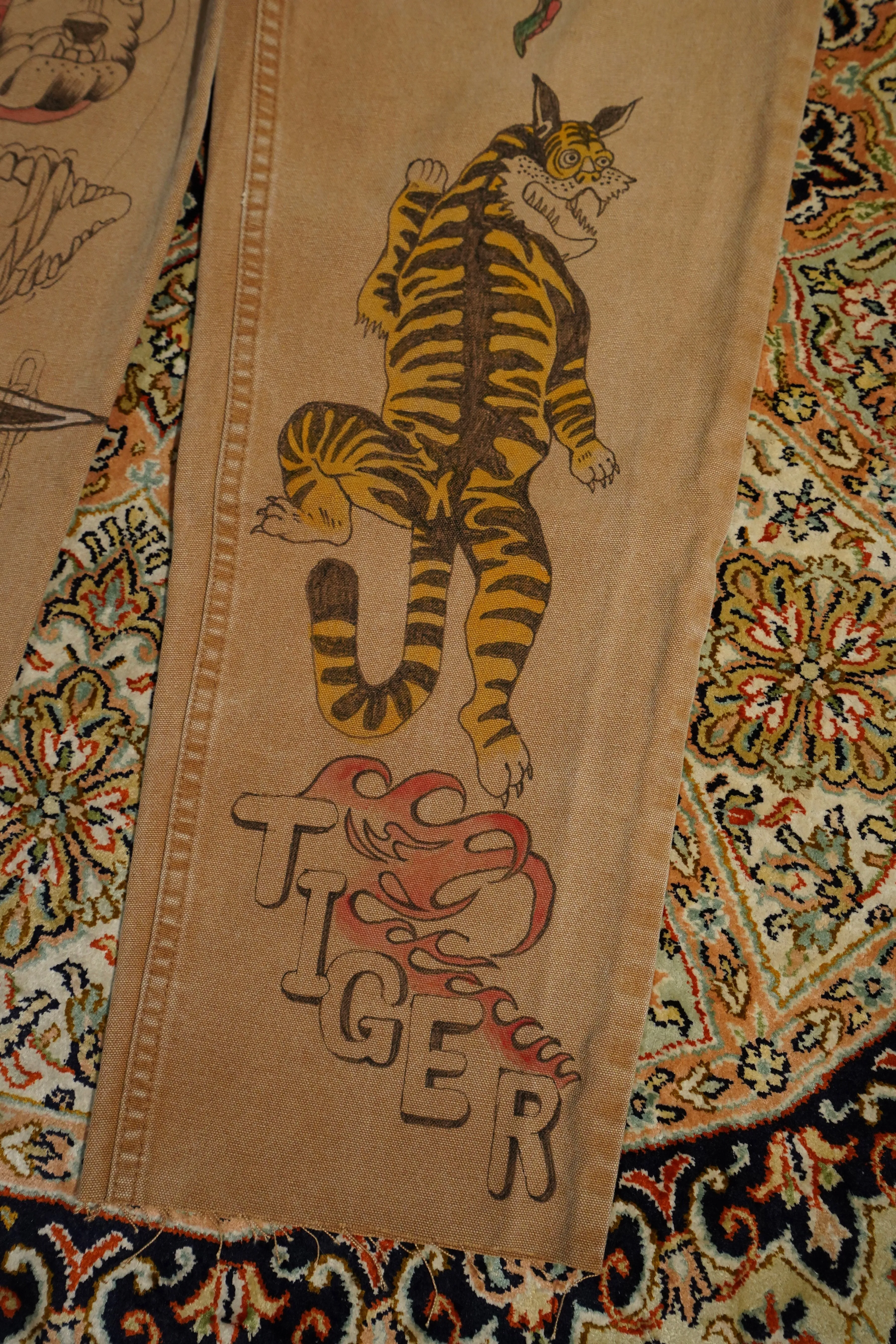 HANDPAINT WORKER PANTS (#A BROWN)
