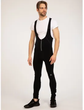 Herren Thermo Fahrradhose Lang Trägerhose Comfort Line Schwarz-Silber Setprodukt