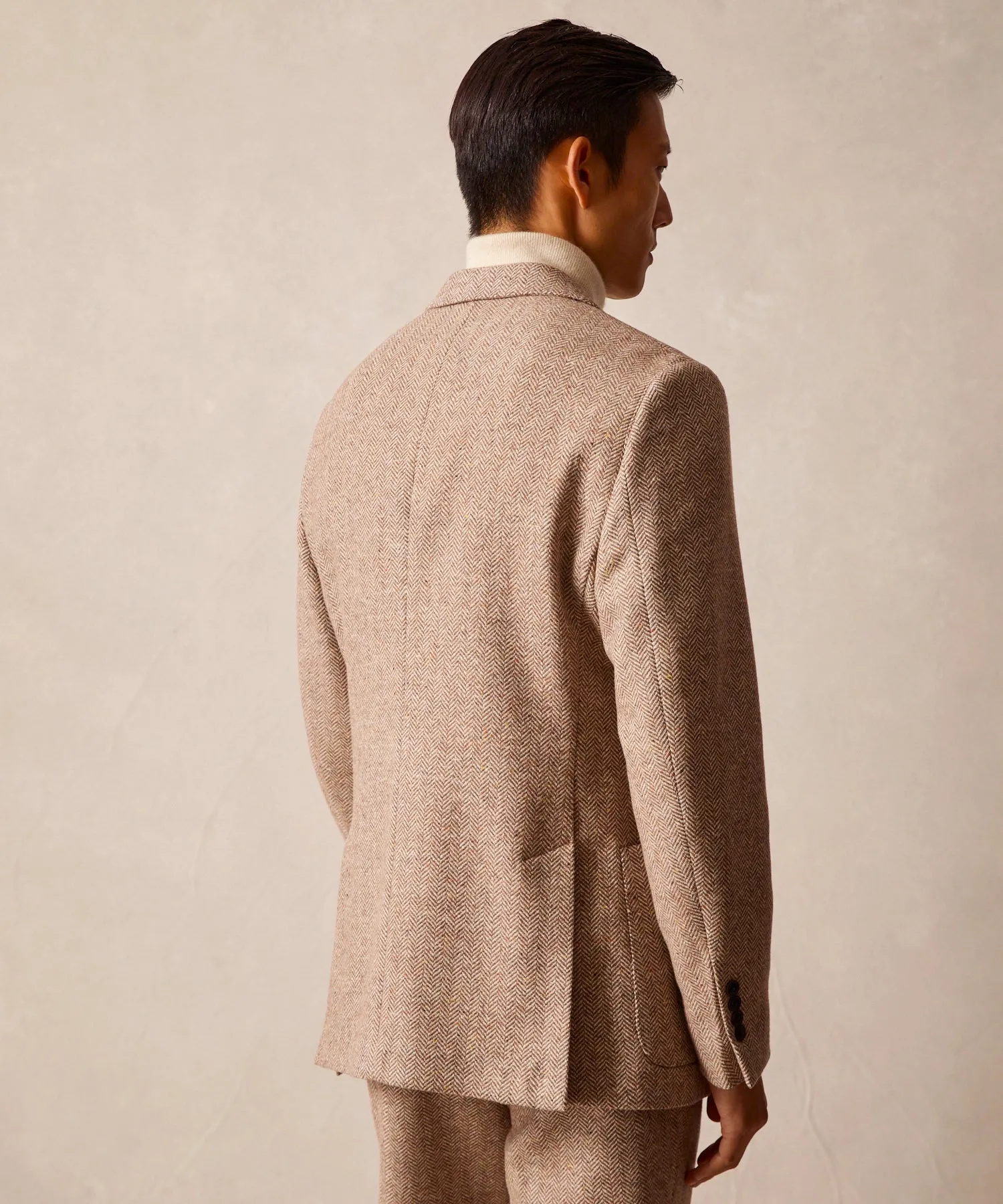 Tan Herringbone Italian Donegal Madison Jacket