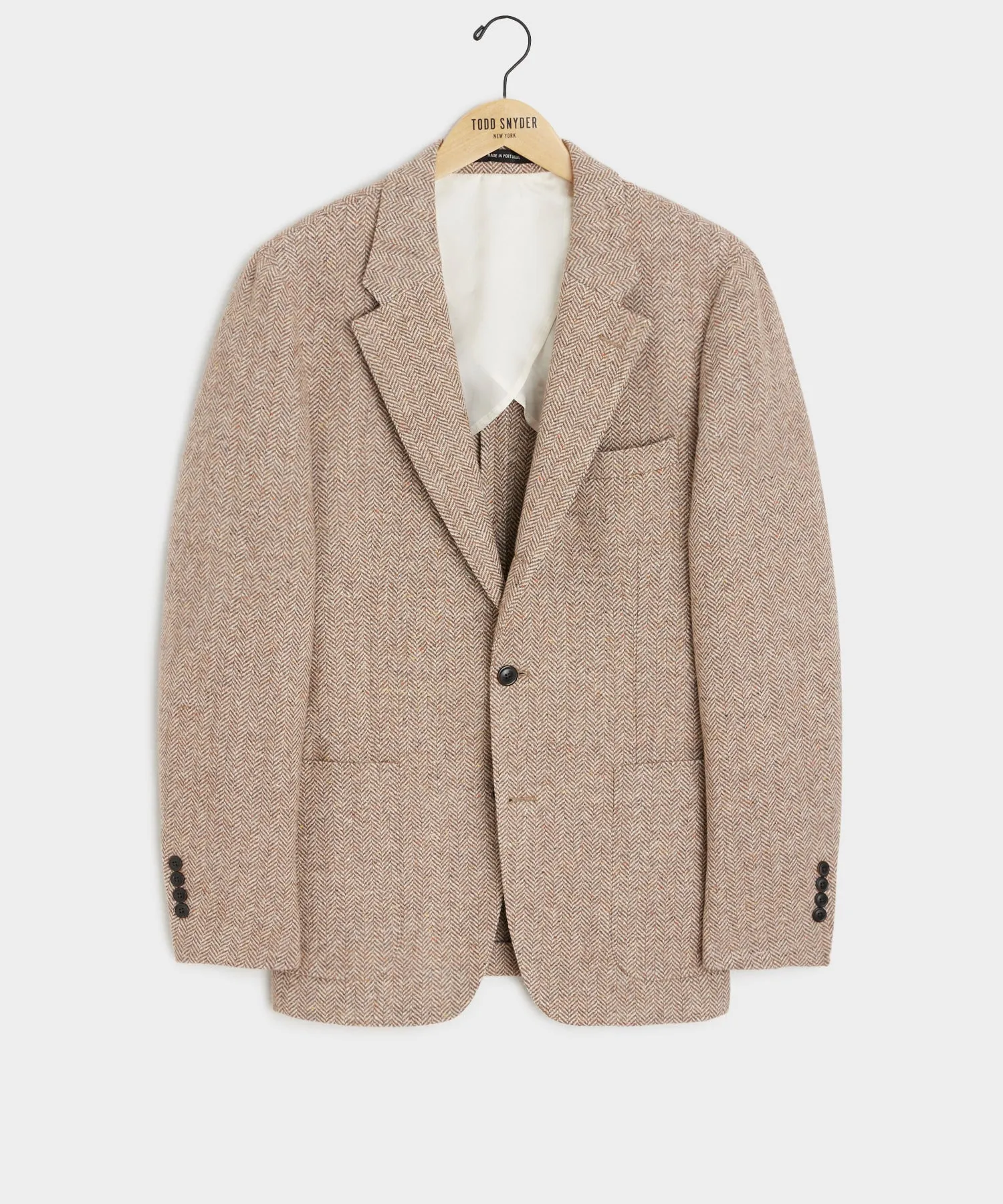Tan Herringbone Italian Donegal Madison Jacket