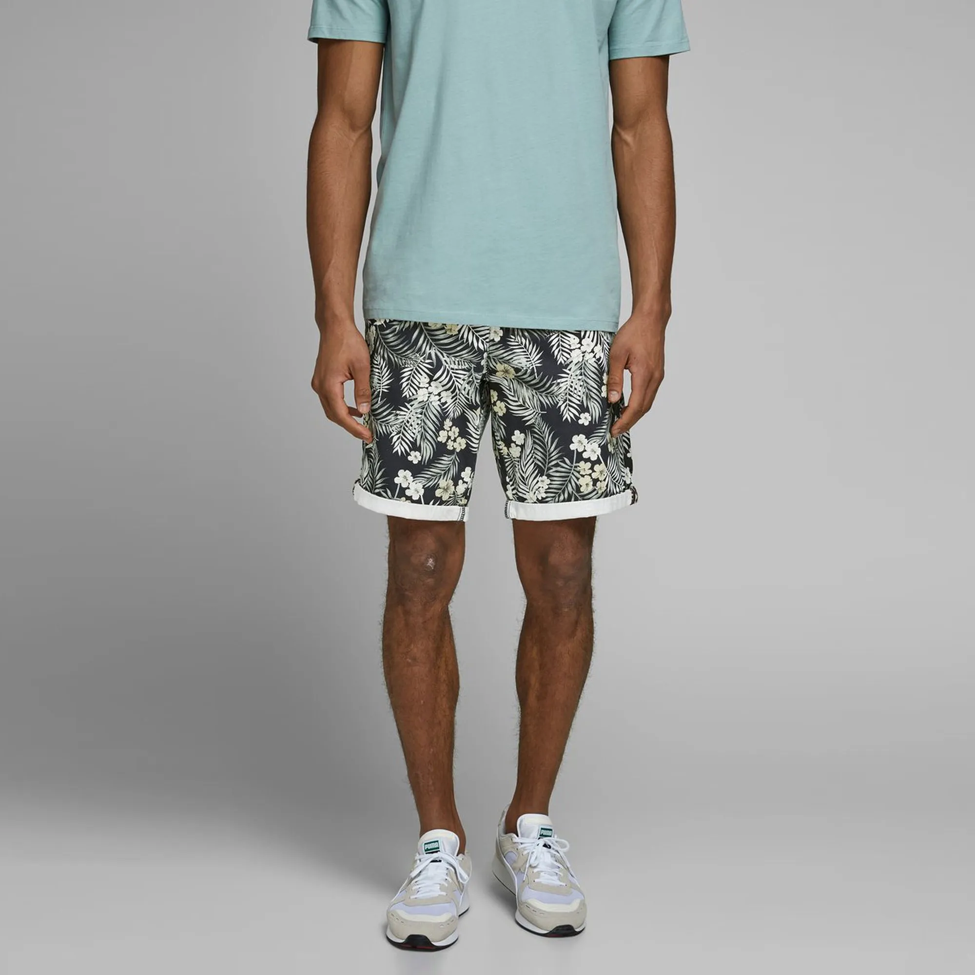JACK&JONE - Men 'Green' Bowie Print Cotton Short JJ1065