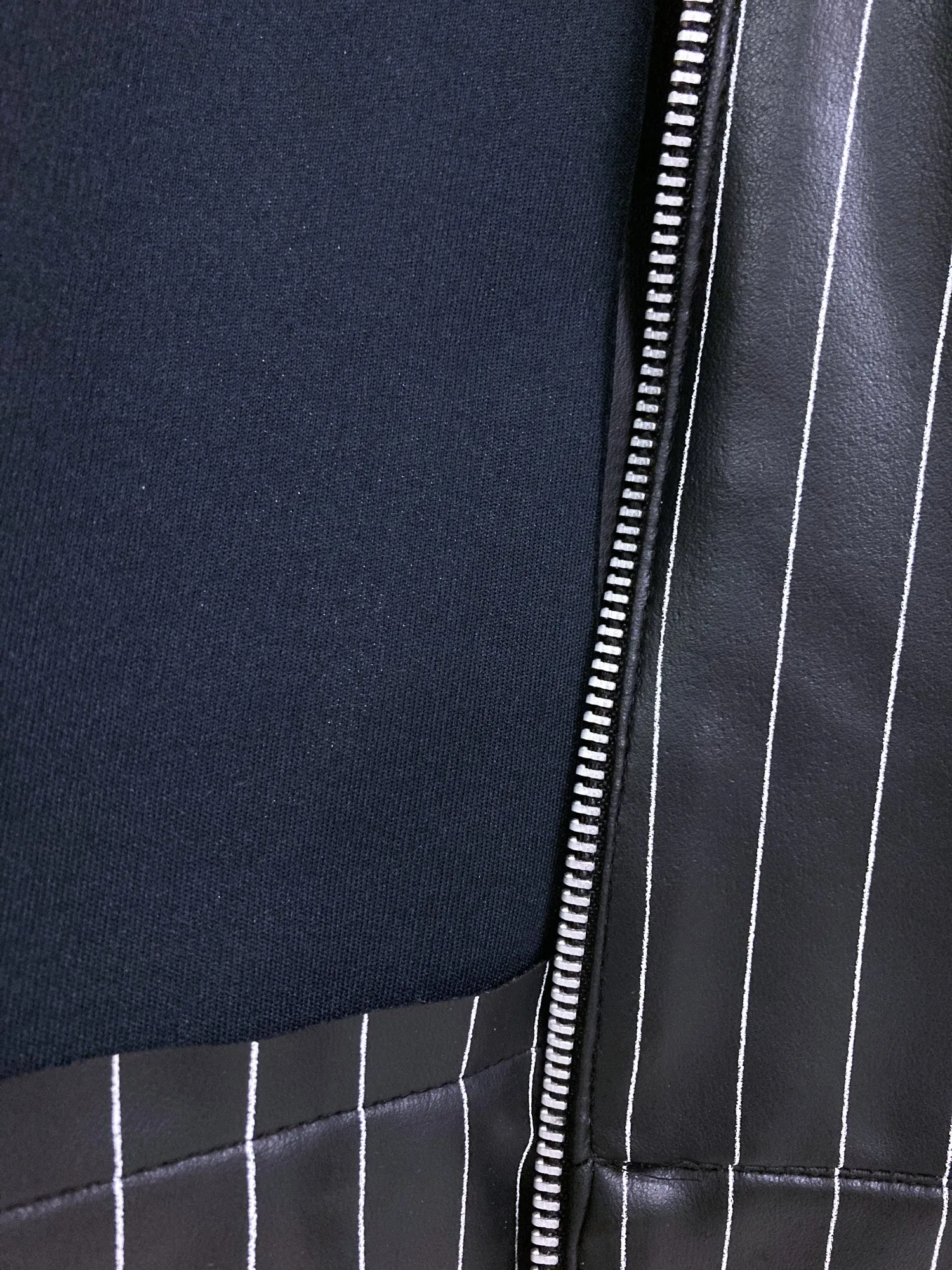Jean Colonna SS1996 striped black vinyl zip jacket - S