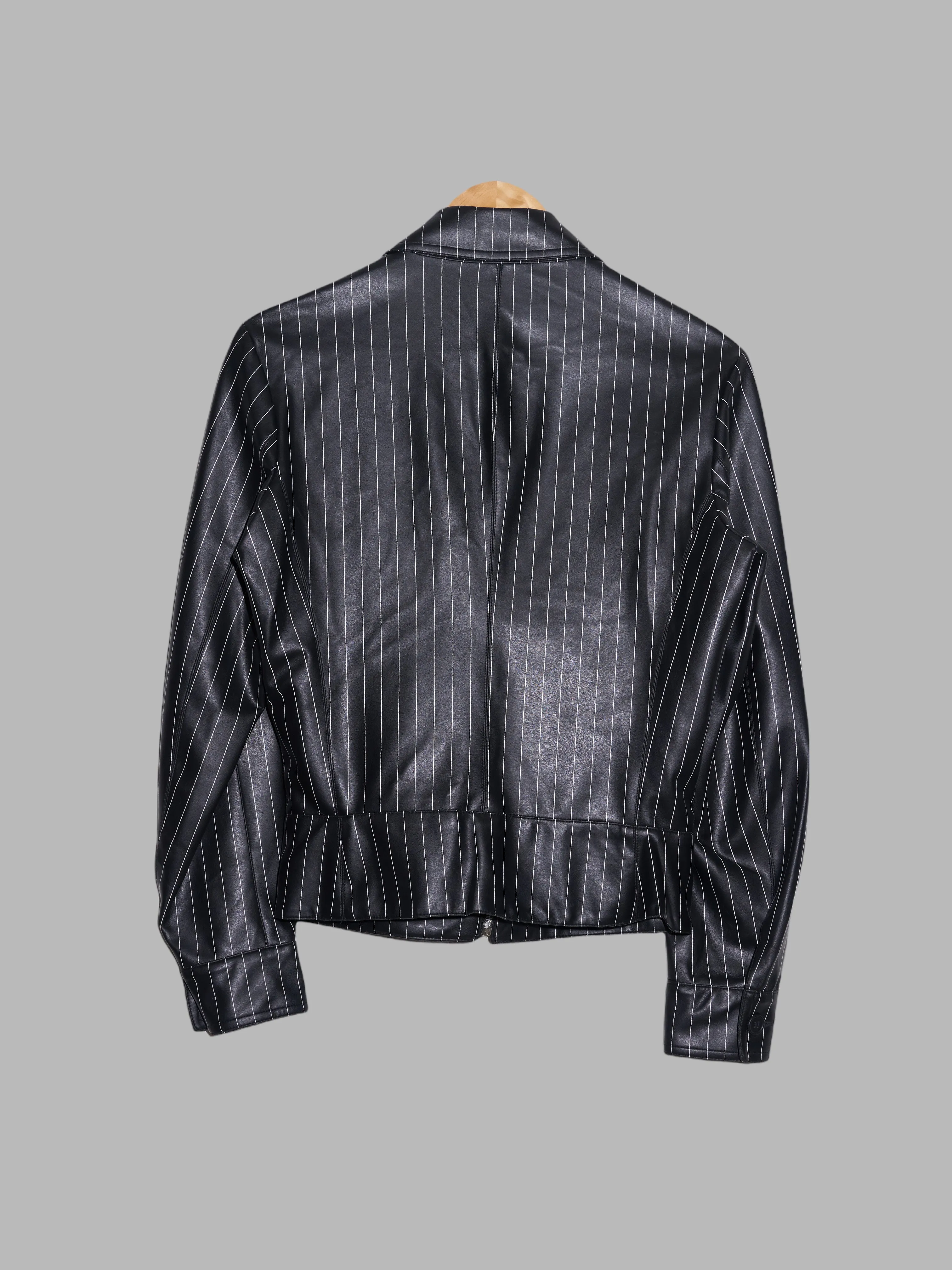 Jean Colonna SS1996 striped black vinyl zip jacket - S