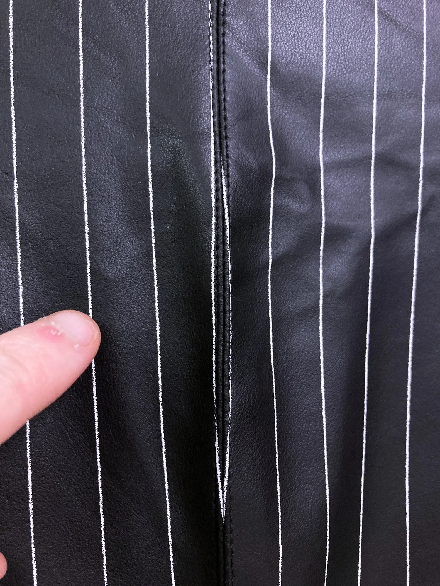 Jean Colonna SS1996 striped black vinyl zip jacket - S