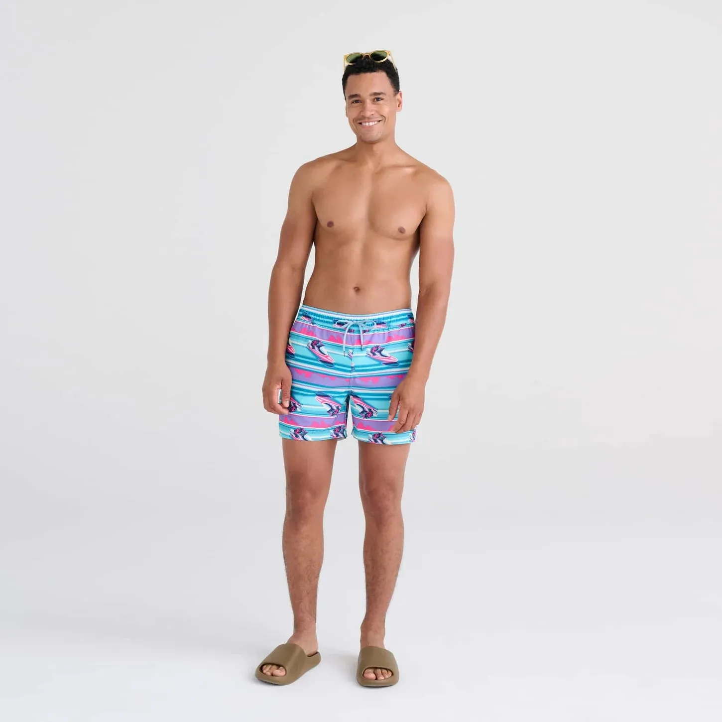 Jetski Stripe- Swim Shorts 5in- SAXX