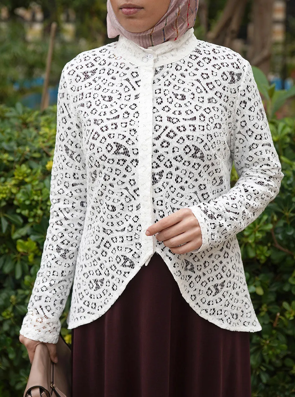 Lace Jacket Abaya Gown Set