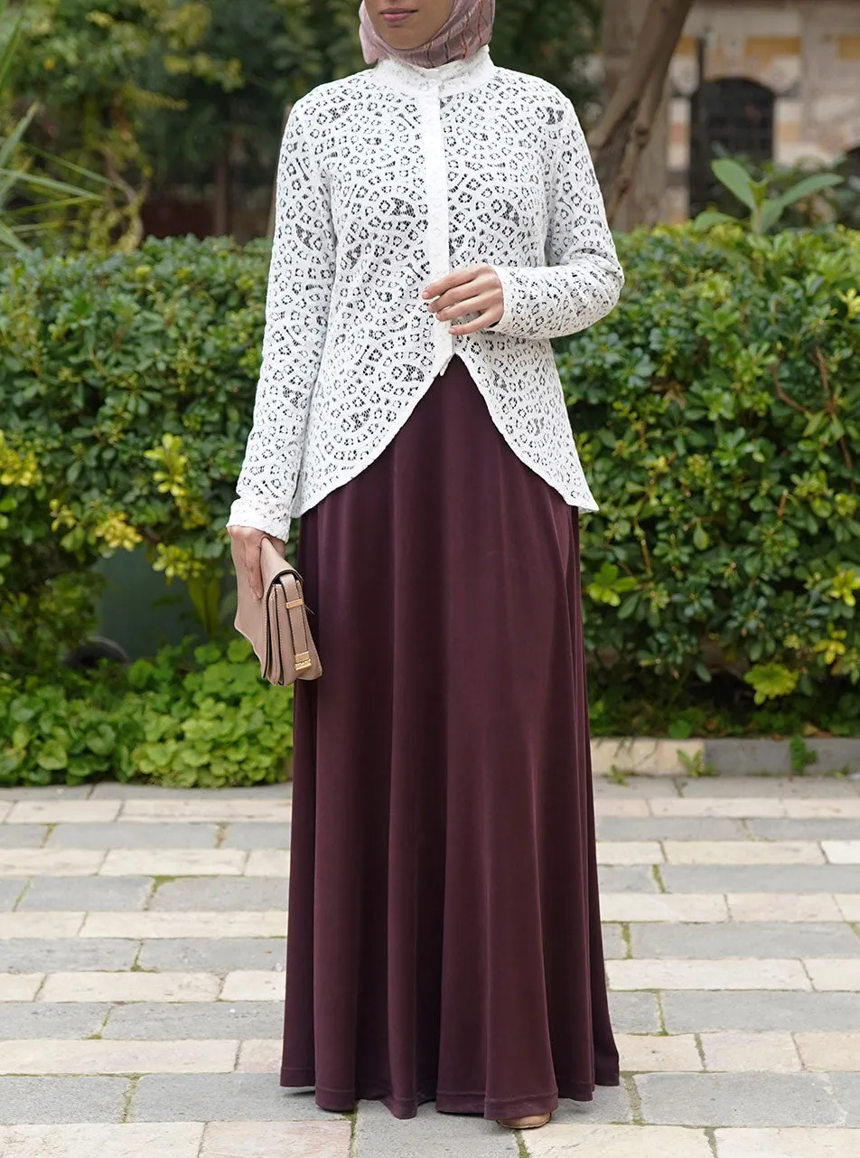 Lace Jacket Abaya Gown Set