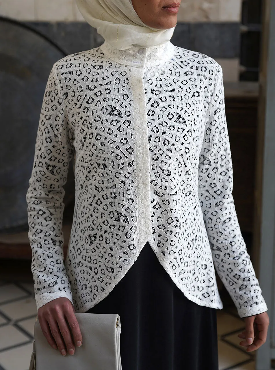Lace Jacket Abaya Gown Set