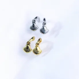 Lanta | 18K Gold Plated & Sterling Silver Shell Huggie Earrings