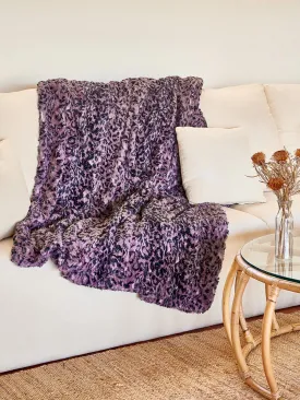 Lavender Leopard Luxe Fake Fur Throw