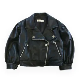 Leather Black Jacket for kid girl