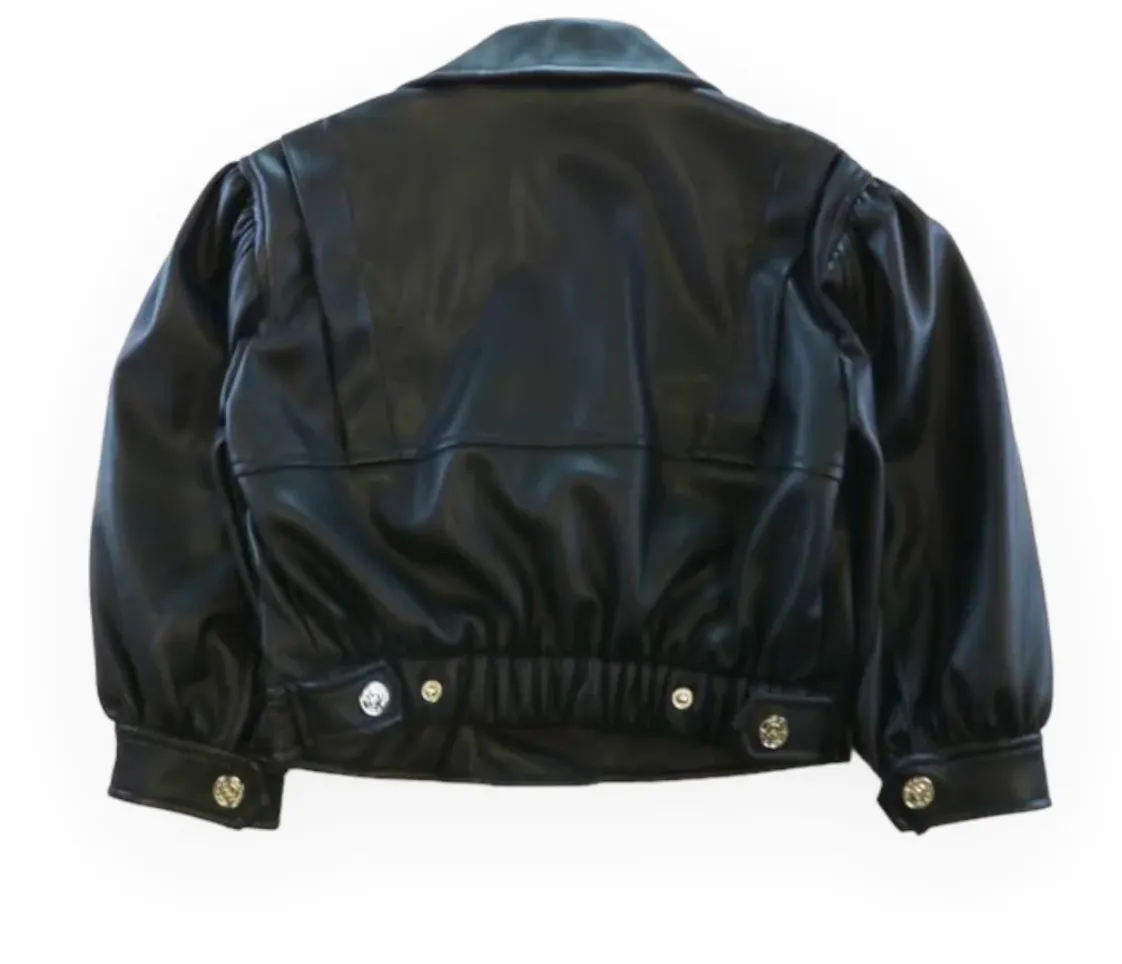 Leather Black Jacket for kid girl