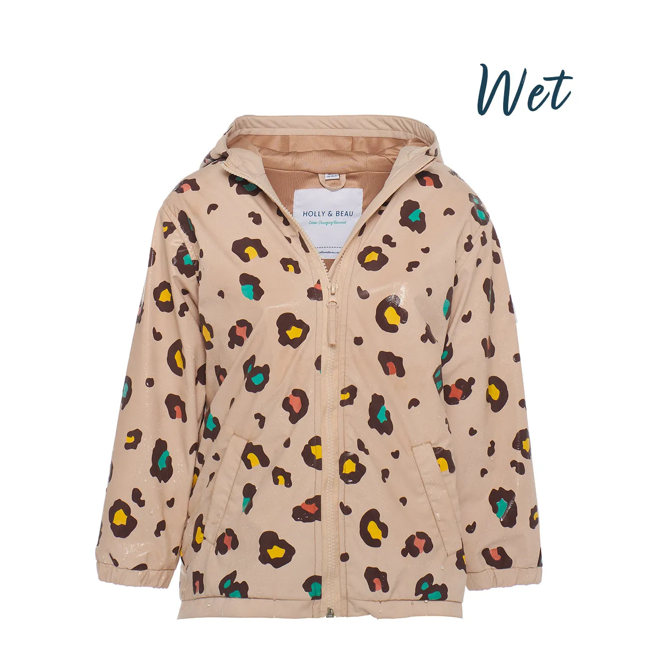 Color-Changing Leopard Print Kids Raincoat with Optimal Size and Quality